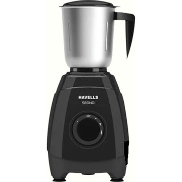 HAVELLS 3 Jars GHFMGEAR055 SEGNO PLUS 3 JAR 550 W 3 Speed Control with Pulse Function Heavy Duty Motor Mixer Grinder (Black)